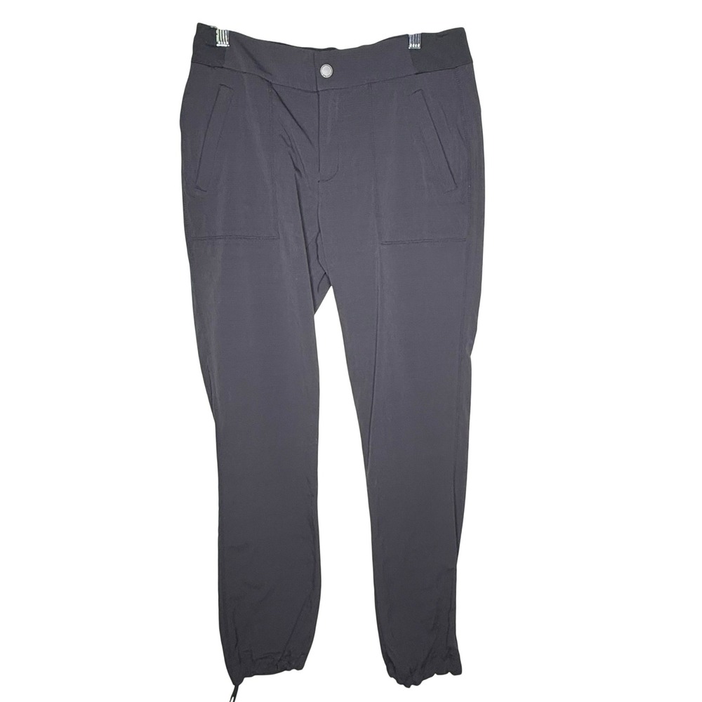 Athleta Black Cargo‎ Jogger Pants Womens Size 8 Drawstring Ankle Lightweight
